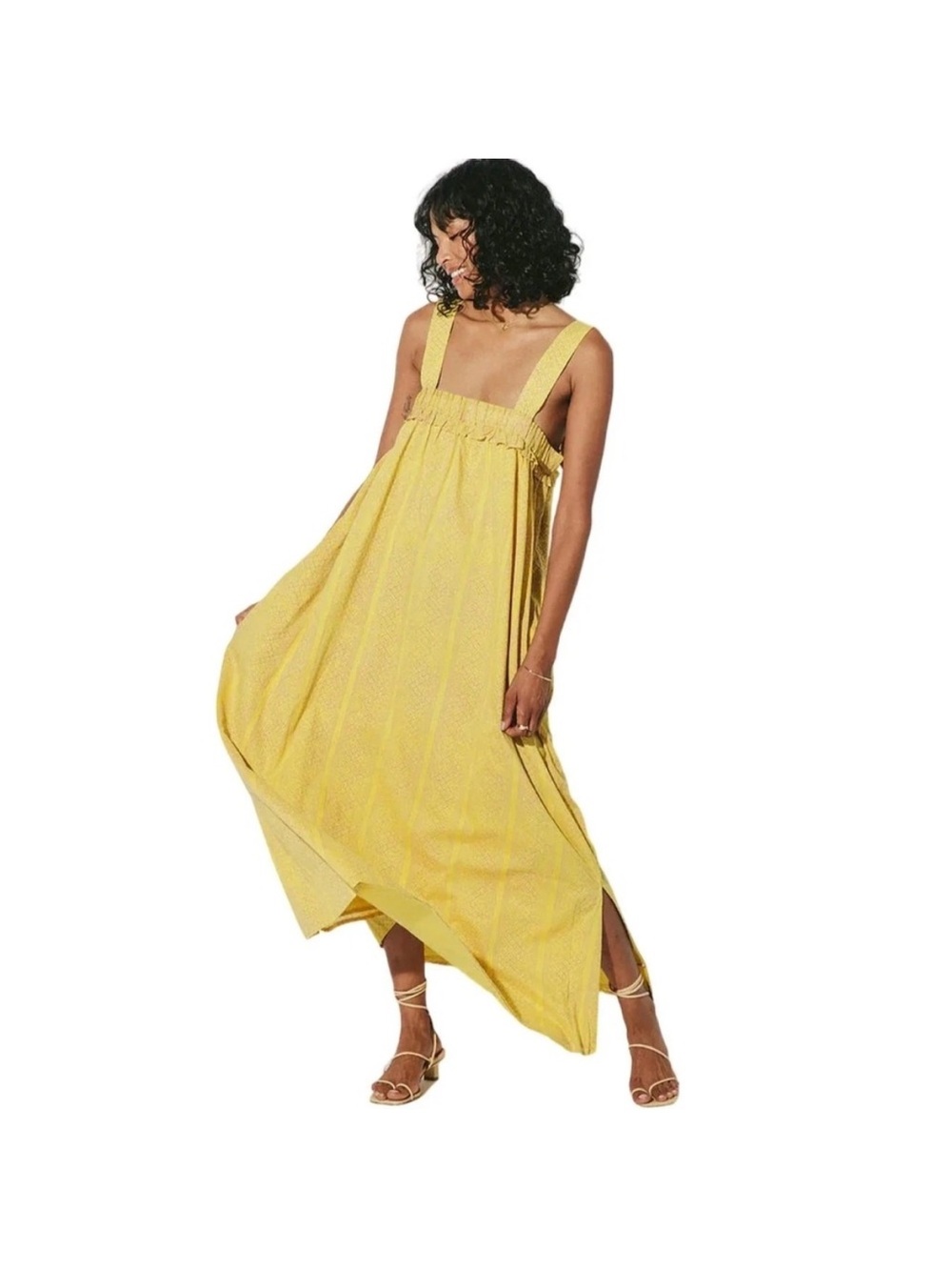 Cleobella Melani Ankle Dress Women L Maxi Shoulder Tie
Camelia Yellow Purple